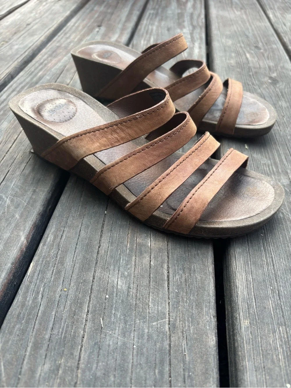 Teva Brown Leather Ysidro Wedge Sandal W10